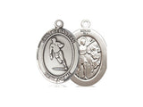 St. Sebastian Rugby Medal, Sterling Silver, Medium, Dime Size 