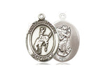 St. Christopher Rodeo Medal, Sterling Silver, Medium, Dime Size 