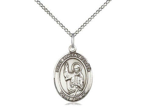 St. Vincent Ferrer Medal, Sterling Silver, Medium, Dime Size 