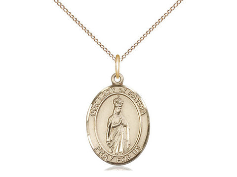 Our Lady of Fatima Medal, Gold Filled, Medium, Dime Size 