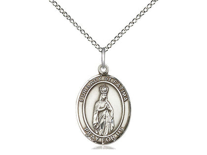 Our Lady of Fatima Medal, Sterling Silver, Medium, Dime Size 