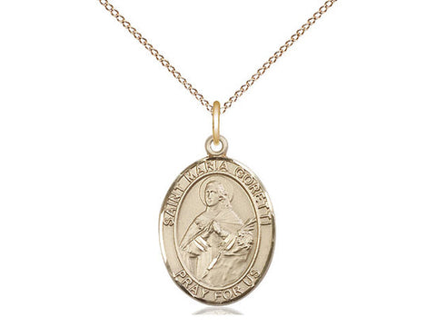 St. Maria Goretti Medal, Gold Filled, Medium, Dime Size 