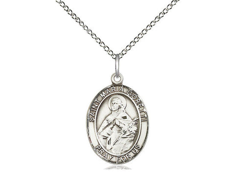 St. Maria Goretti Medal, Sterling Silver, Medium, Dime Size 