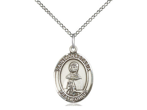 St. Anastasia Medal, Sterling Silver, Medium, Dime Size 