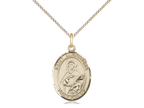 St. Alexandra Medal, Gold Filled, Medium, Dime Size 