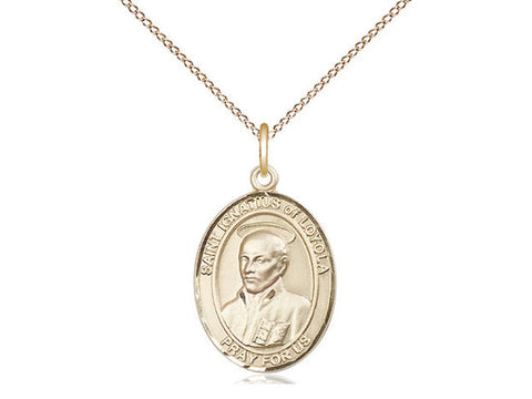 St. Ignatius of Loyola Medal, Gold Filled, Medium, Dime Size 