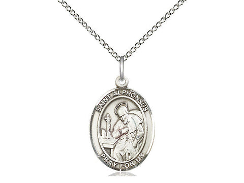 St. Alphonsus Medal, Sterling Silver, Medium, Dime Size 