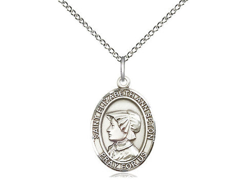 St. Elizabeth Ann Seton Medal, Sterling Silver, Medium, Dime Size 
