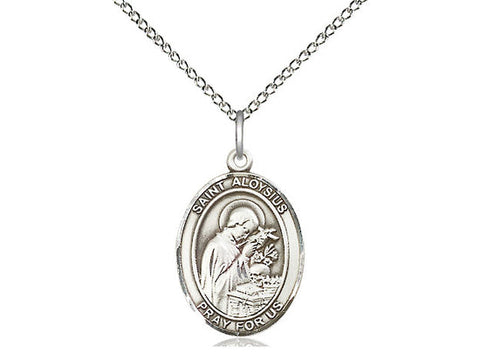 St. Aloysius Gonzaga Medal, Sterling Silver, Medium, Dime Size 
