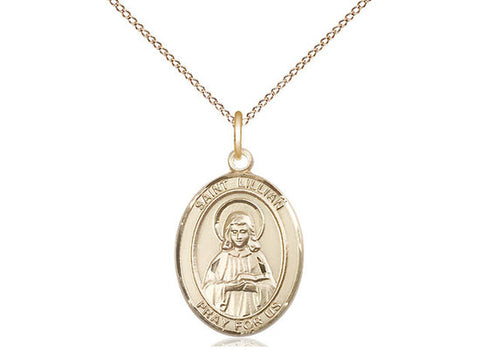 St. Lillian Medal, Gold Filled, Medium, Dime Size 