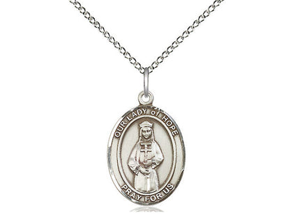 Our Lady of Hope Medal, Sterling Silver, Medium, Dime Size 