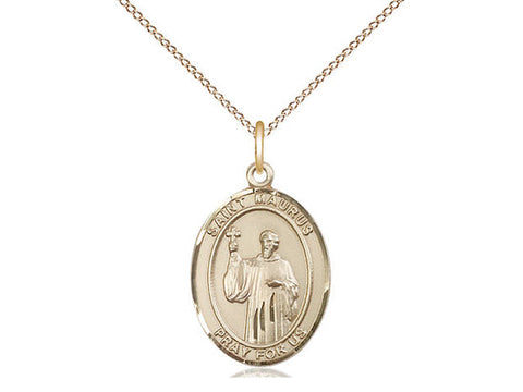 St. Maurus Medal, Gold Filled, Medium, Dime Size 
