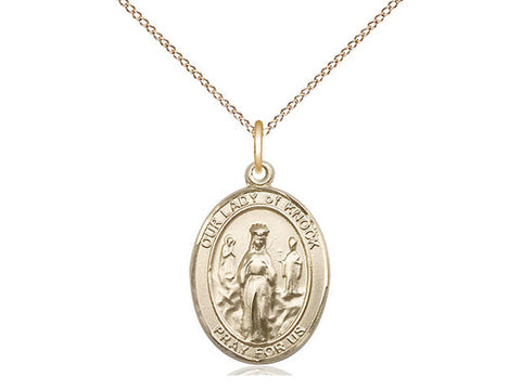 Our Lady of Knock Medal, Gold Filled, Medium, Dime Size 