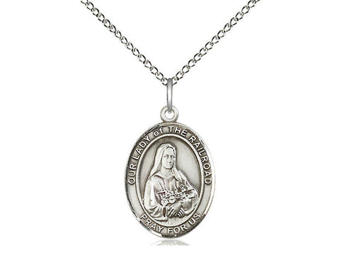 Our Lady of the Railroad Medal, Sterling Silver, Medium, Dime Size 