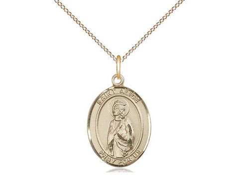 St. Alice Medal, Gold Filled, Medium, Dime Size 