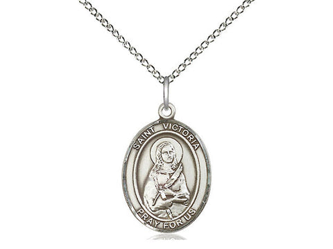 St. Victoria Medal, Sterling Silver, Medium, Dime Size 