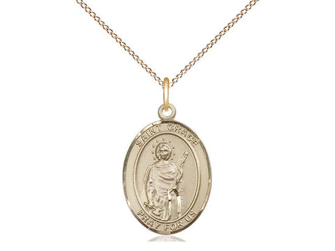 St. Grace Medal, Gold Filled, Medium, Dime Size 