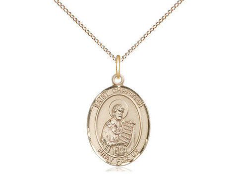 St. Christian Demosthenes Medal, Gold Filled, Medium, Dime Size 