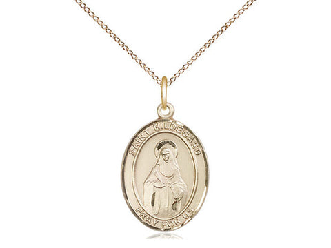 St. Hildegard Von Bingen Medal, Gold Filled, Medium, Dime Size 
