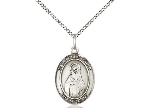 St. Hildegard Von Bingen Medal, Sterling Silver, Medium, Dime Size 
