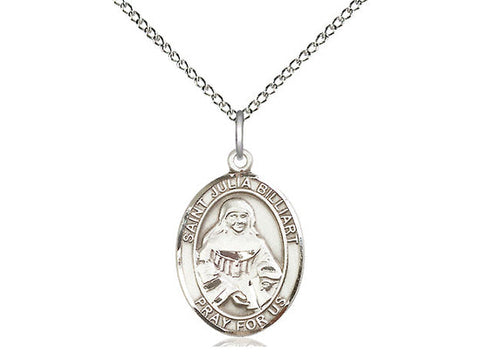 St. Julia Billiart Medal, Sterling Silver, Medium, Dime Size 