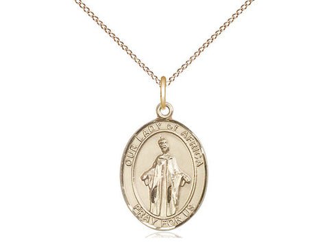 Our Lady of Africa Medal, Gold Filled, Medium, Dime Size 