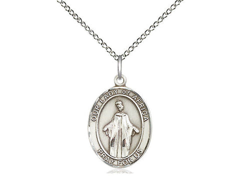 Our Lady of Africa Medal, Sterling Silver, Medium, Dime Size 