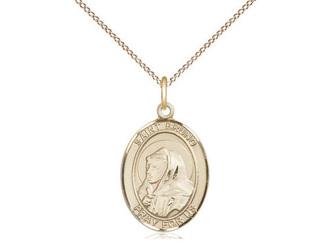 St. Bruno Medal, Gold Filled, Medium, Dime Size 