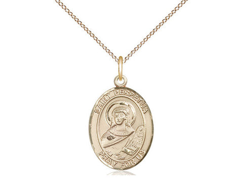 St. Perpetua Medal, Gold Filled, Medium, Dime Size 