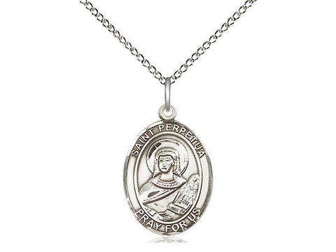 St. Perpetua Medal, Sterling Silver, Medium, Dime Size 