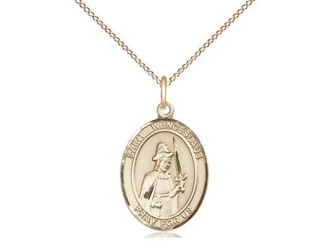 St. Wenceslaus Medal, Gold Filled, Medium, Dime Size 