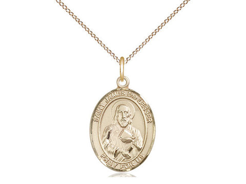 St. James the Lesser Medal, Gold Filled, Medium, Dime Size 