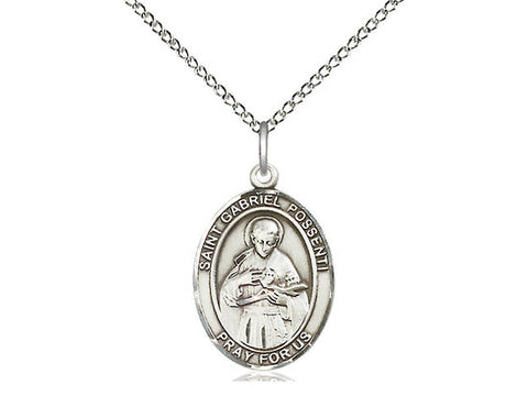 St. Gabriel Possenti Medal, Sterling Silver, Medium, Dime Size 