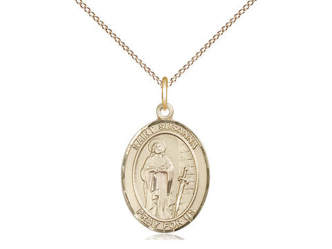 St. Susanna Medal, Gold Filled, Medium, Dime Size 