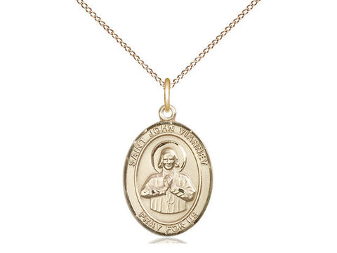 St. John Vianney Medal, Gold Filled, Medium, Dime Size 