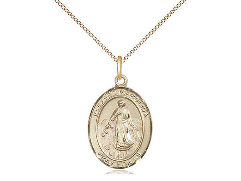 Blessed Karolina Kozkowna Medal, Gold Filled, Medium, Dime Size 