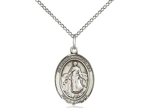 Blessed Karolina Kozkowna Medal, Sterling Silver, Medium, Dime Size 