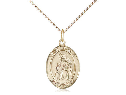 St. Angela Merici Medal, Gold Filled, Medium, Dime Size 