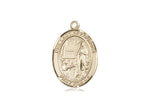 Our Lady of Lourdes Medal, Gold Filled, Medium, Dime Size 