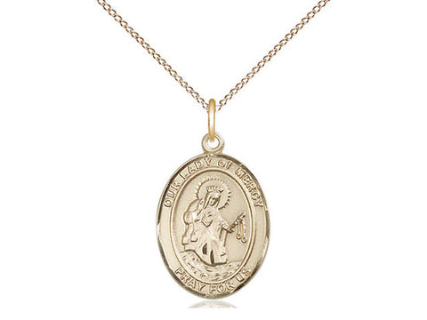 Our Lady of Mercy Medal, Gold Filled, Medium, Dime Size 
