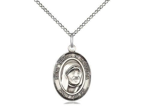 Blessed Teresa of Calcutta Medal, Sterling Silver, Medium, Dime Size 