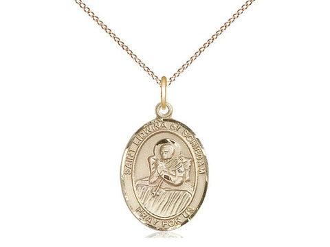 St. Lidwina of Schiedam Medal, Gold Filled, Medium, Dime Size 