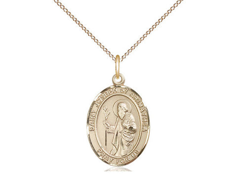 St. Joseph of Arimathea Medal, Gold Filled, Medium, Dime Size 