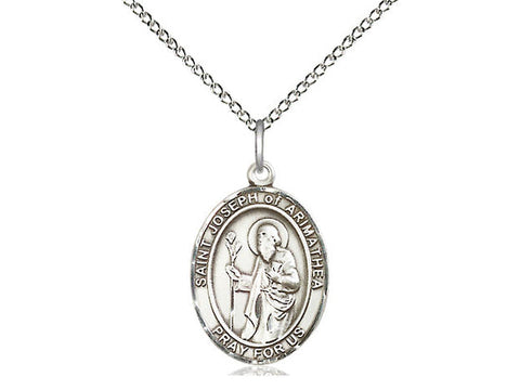 St. Joseph of Arimathea Medal, Sterling Silver, Medium, Dime Size 