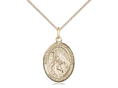 St. Margaret of Cortona Medal, Gold Filled, Medium, Dime Size 