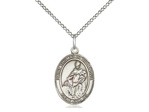 St. Thomas of Villanova Medal, Sterling Silver, Medium, Dime Size 