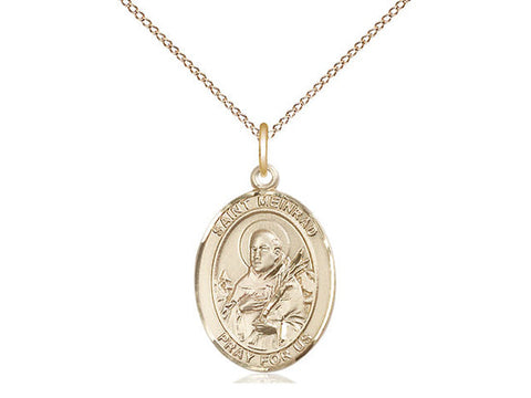 St. Meinrad of Einsideln Medal, Gold Filled, Medium, Dime Size 
