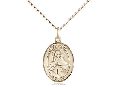 St. Olivia Medal, Gold Filled, Medium, Dime Size 
