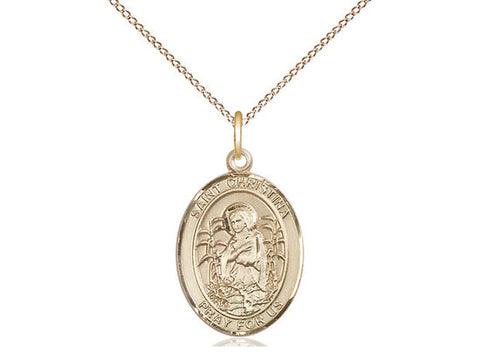 St. Christina the Astonishing Medal, Gold Filled, Medium, Dime Size 