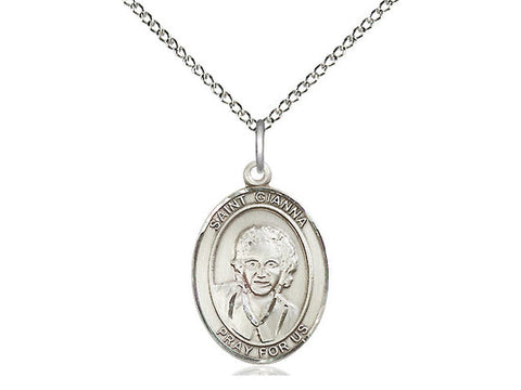St. Gianna Medal, Sterling Silver, Medium, Dime Size 